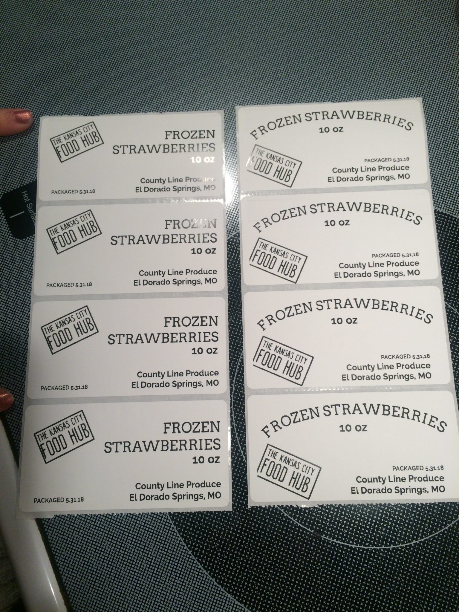 samples of frozen strawberry labels samples of frozen strawberry labels