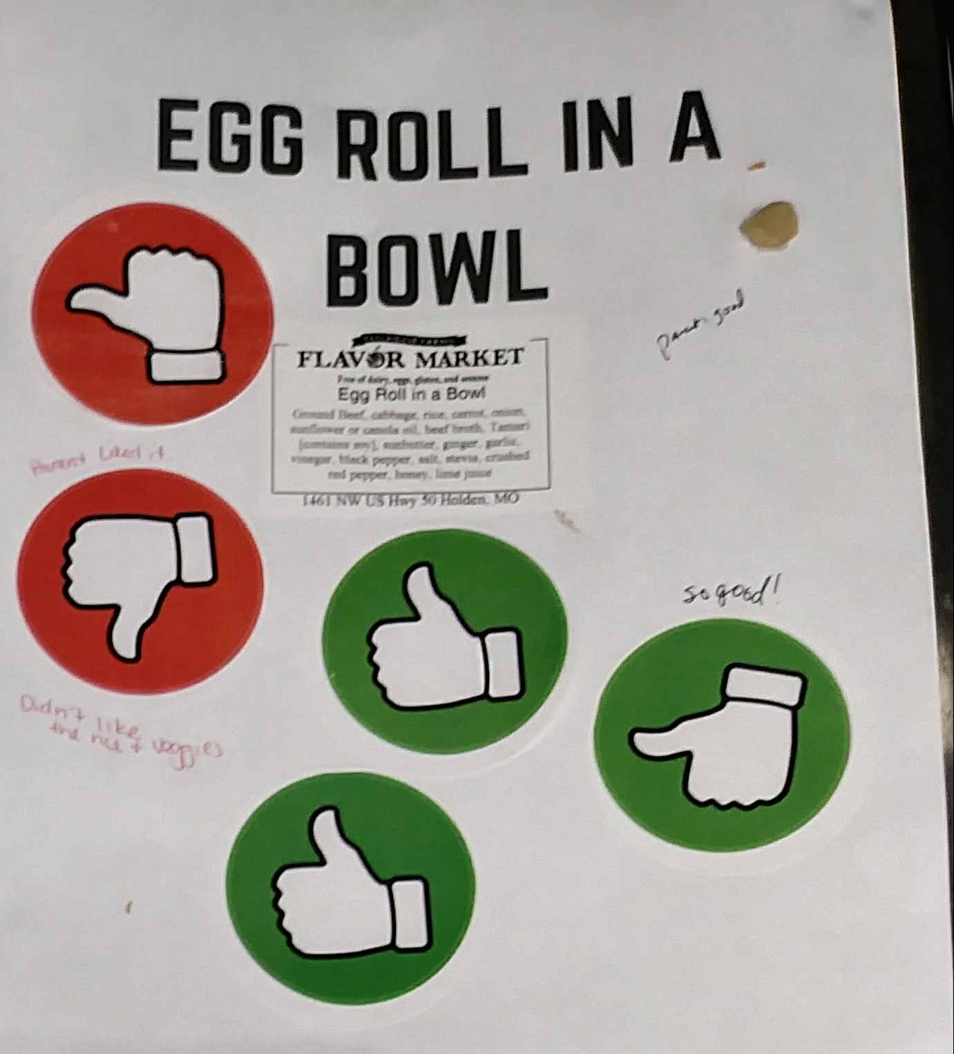 6student eval of egg roll 6student eval of egg roll